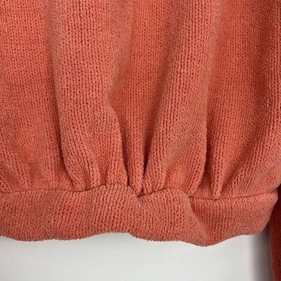 Free People Beach Terry Cloth Pullover Sweatshirt Cinched Waist Size XS - Picture 7 of 14